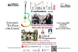 Concerto del duo Loccisano De Carolis a Borgomanero provincia di novara per il festival musicale un paese a sei corde